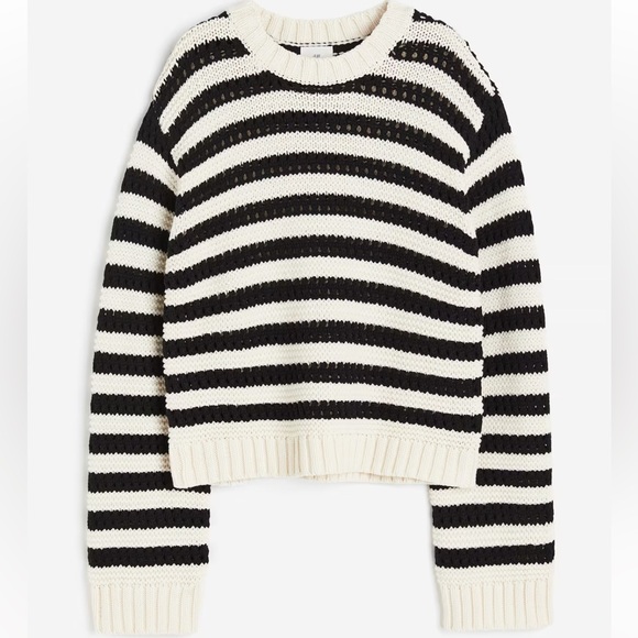 H&M Sweaters - H&M Black and White Striped Sweater